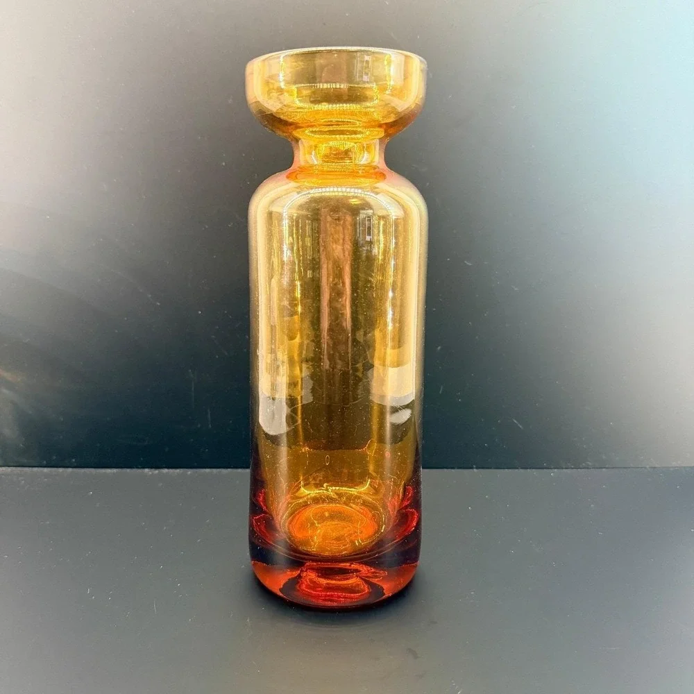 Vintage Blenko 712L Candleholder Wheat John Nickerson 9.5